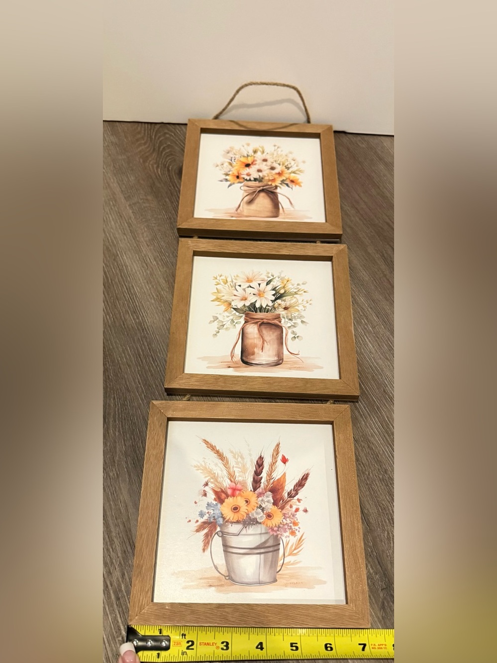 Pretty Watercolor Flowers Wood Wall Decor- NWT - Picture 6 of 6